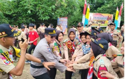 pramuka Saka Bhayangkara Cabang Polres Banyuasin di Mapolres Banyuasin, Wakapolres Berikan Pesan Ini